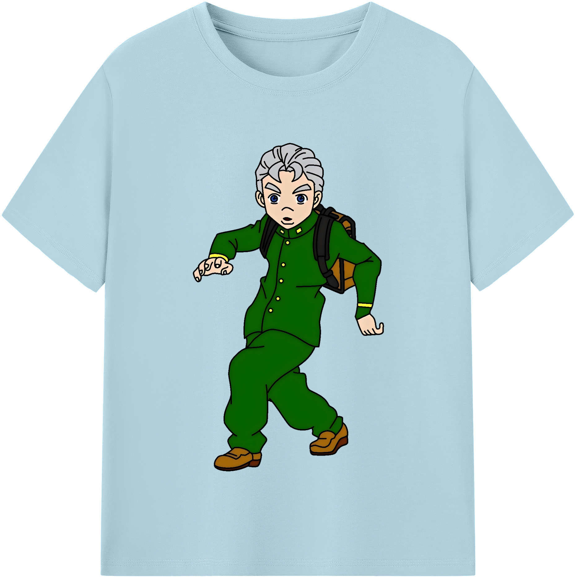 （画像用） ジョジョの奇妙な冒険 広瀨康一 JoJo's Bizarre Adventure Hirose Koichi 綿100％半袖Tシャツ（フロントプリント）